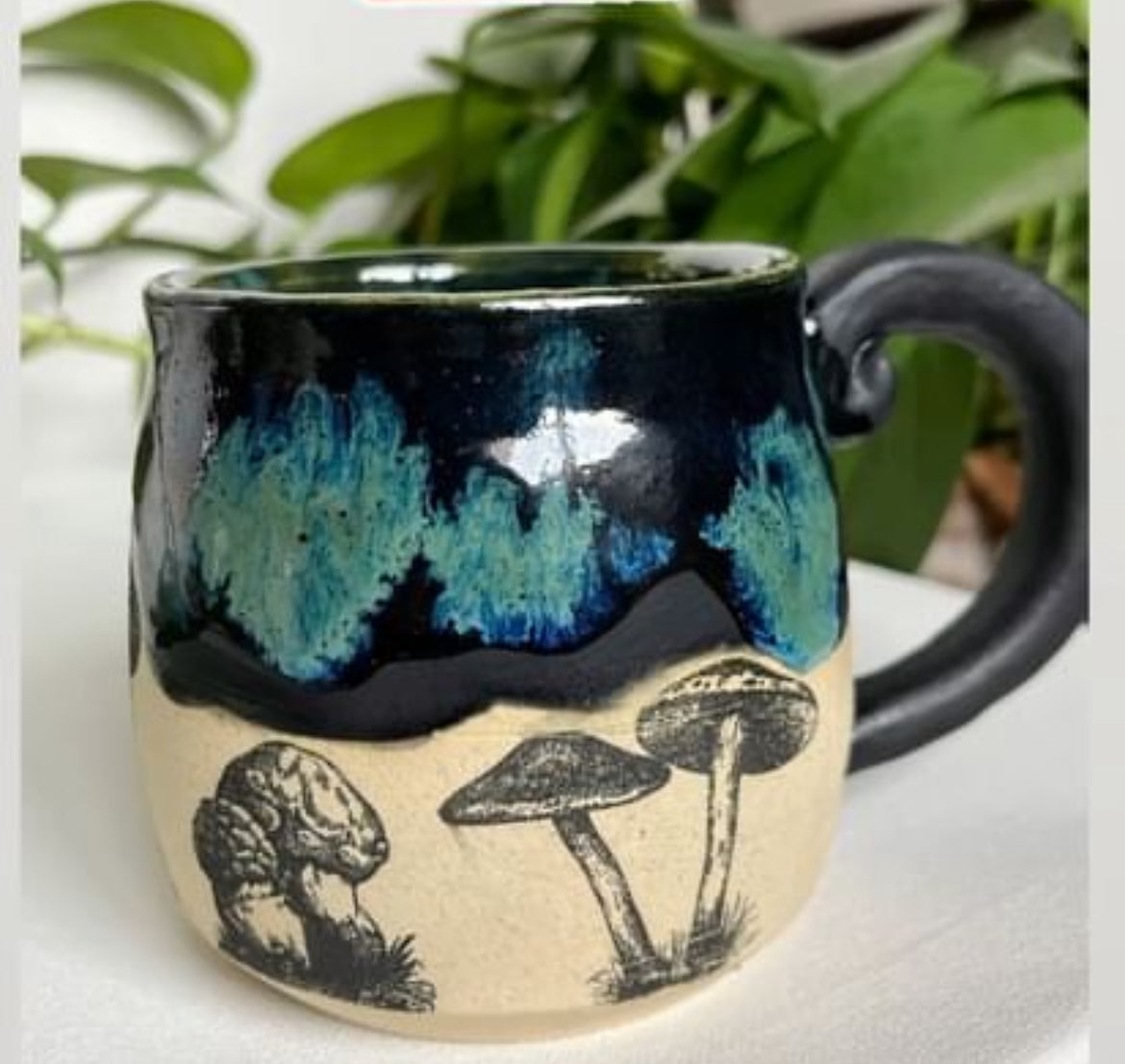 Black Moss mushroom Mug