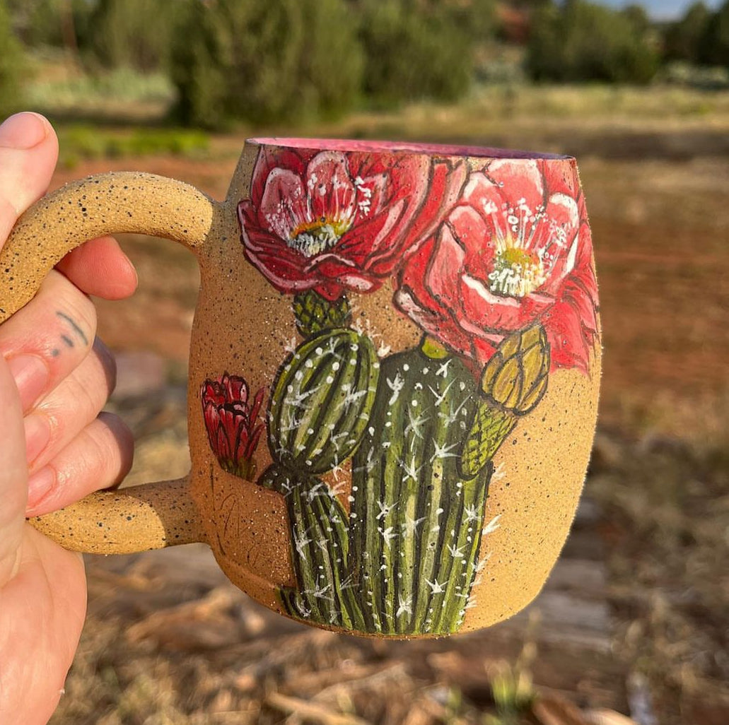 Pink Cactus Flower Mug