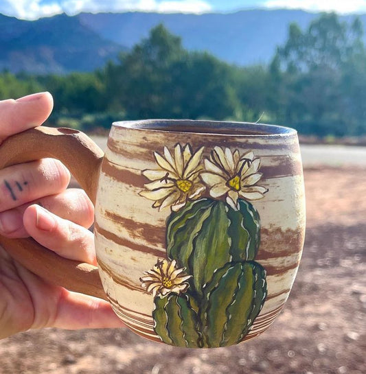 White Cactus Flower Mug (13 oz)